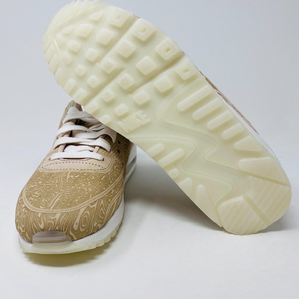 Nike Mens Air Max 90 QS Laser Brown Leather Lace Up Low Top Sneaker Shoes Sz 8.5 - Picture 4 of 6